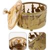 EXCEART Holiday Serving Platter Middle East Snack Tray with Cover for Eid Treats Nuts Dried Fruits Party Tea Dish Home Celebrations