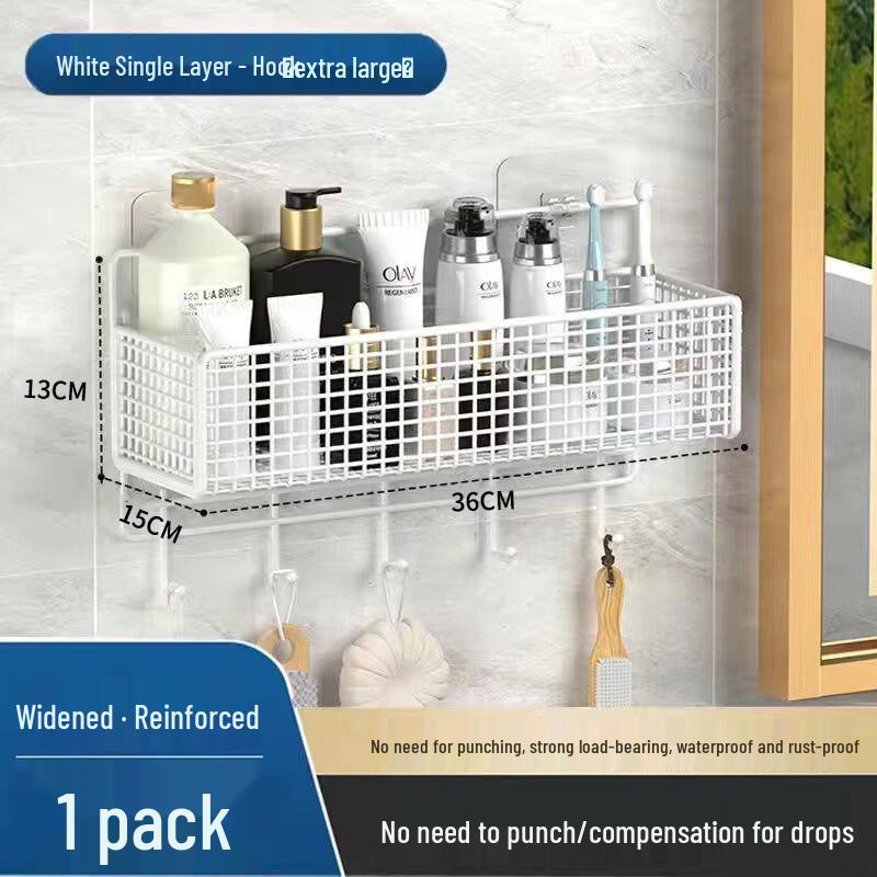 LIEI No-Drill Suction Cup Bathroom Shelf