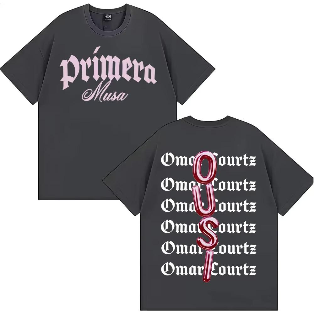 Omar Courtz Primera Musa Album Print T-Shirt Herren Damen Kleidung Vintage Kurzarm T-Shirts Lässig Bequem Baumwoll-T-Shirts