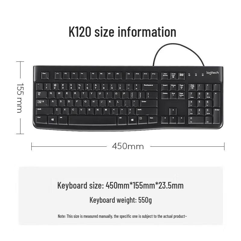 Logitech K120 Full-Size Wired Keyboard