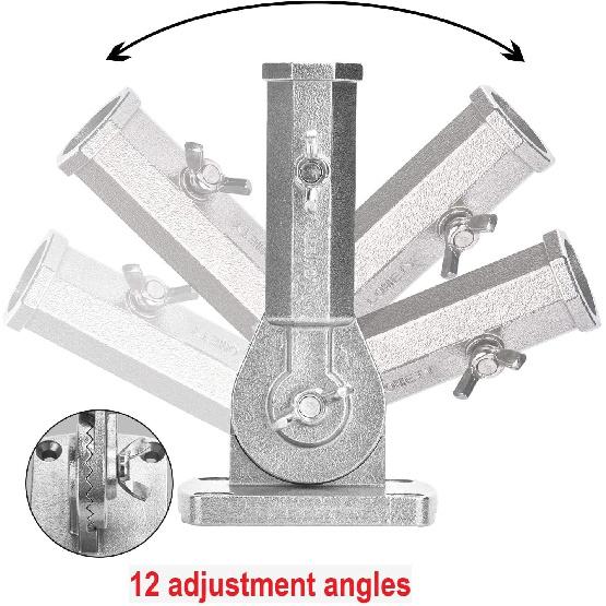Stainless Steel Flag Pole Holder Heavy Duty Multi-Position Flag Pole Bracket Multi-Angle Adjustment Wall Mounting Bracket for 1 Inch Flag