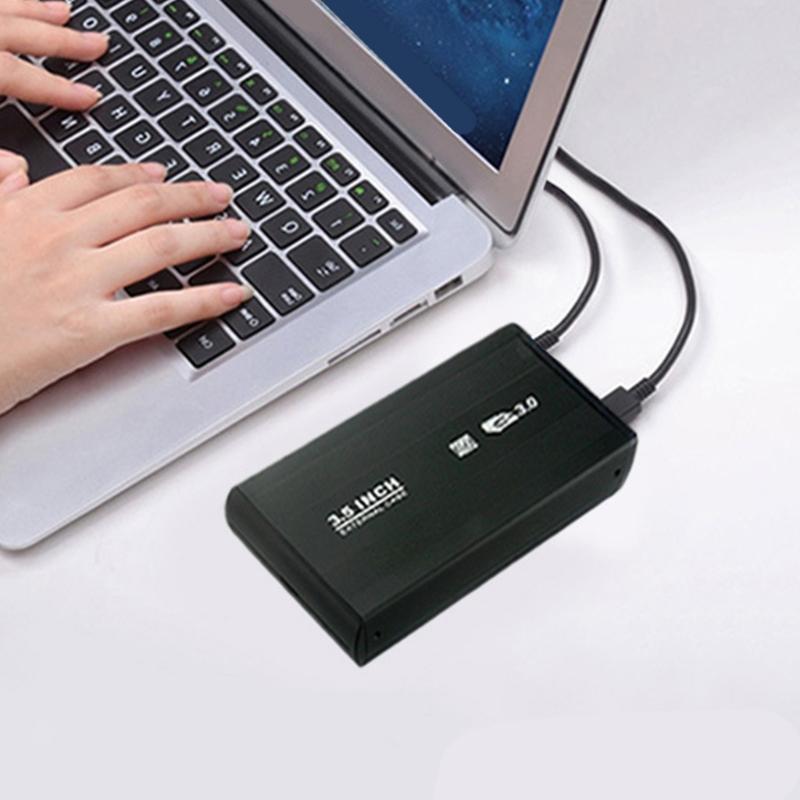 Aluminum 3.5inch Hard Drive Enclosure Case Support USB3.0 for Easy Installation and Travel