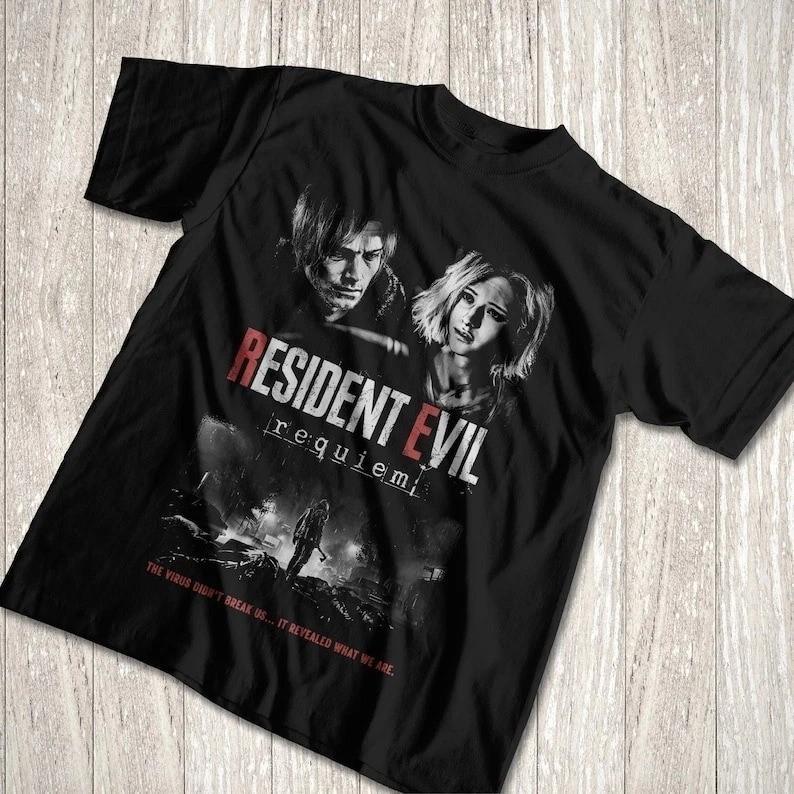 

Resident Evil Requiem Leon kennedy Tshirt Gif For Fan Unisex T-Shirt S