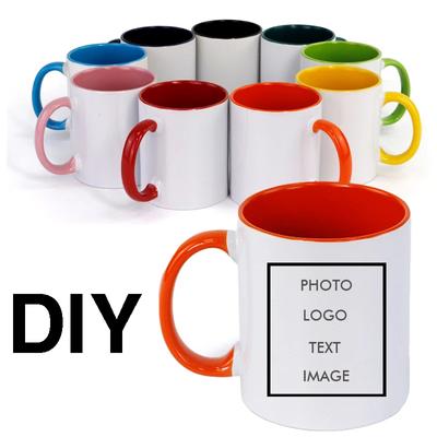 Tazza in Ceramica Personalizzata Colore Interno e Manico Interno Tazza Immagine Fai da Te Tazza in Ceramica Immagine Foto Logo Testo Regali