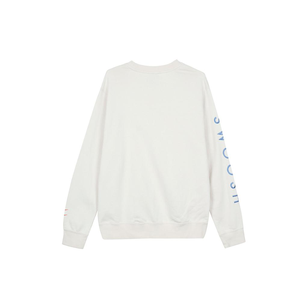 Nike French Terry Crewneck Embroidered Sweatshirt Men Tops White DJ0466-104