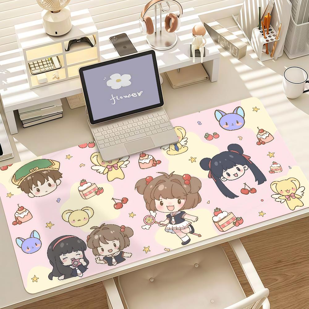 Anime Ccardcaptor Sakura Cartoon Mouse Pad Anti Slip Rubber Edge Locked Thickened Laptop Gaming Desk Mat