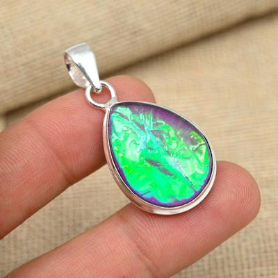 Purple Australian Triplet Opal Gemstone 925 Solid Silver Jewelry Handmade Pendant