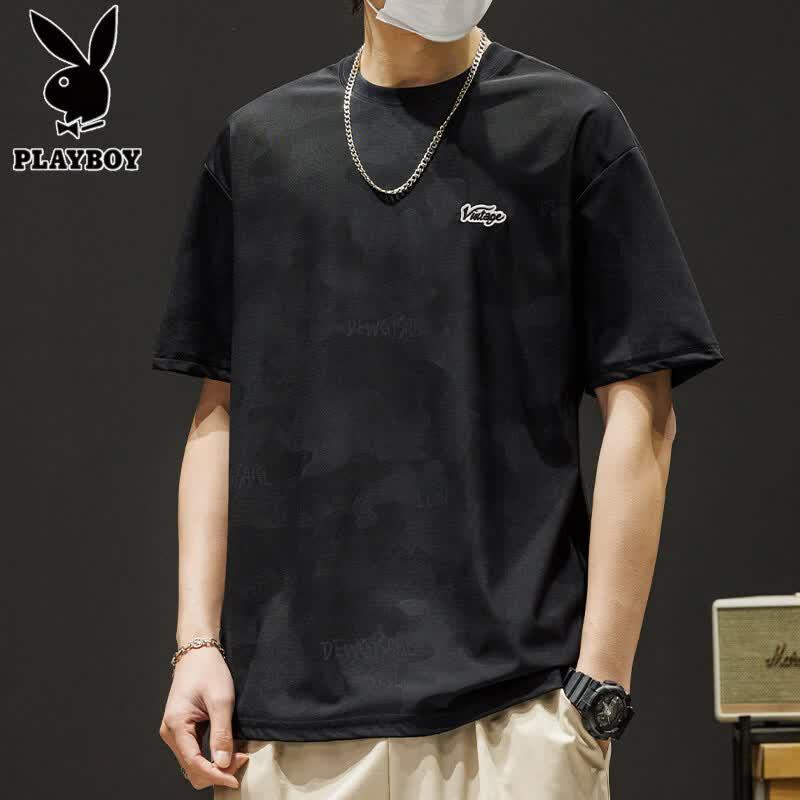 PLAYBOY Men s Ice Silk Short-Sleeve T-Shirt M