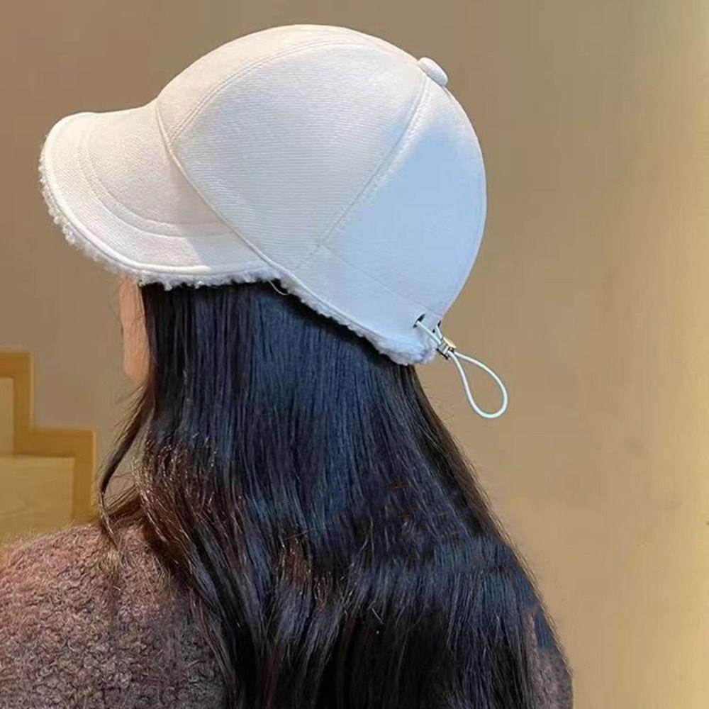 Windproof Winter Fisherman Hat Soft Warm Cap Cute Winter Peaked Cap  Woman