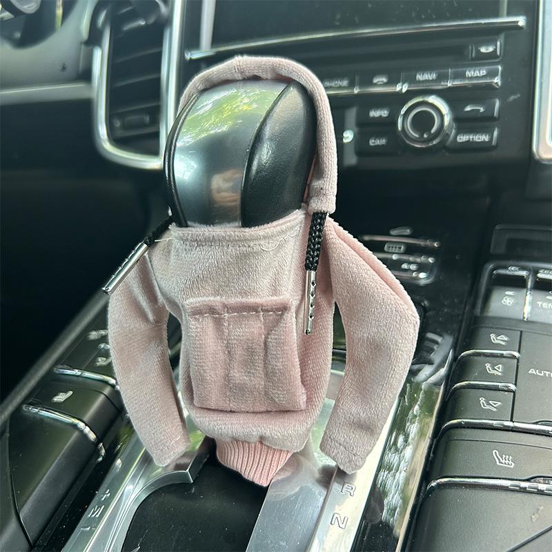 Car Shift Handle Hoodie Fashion Funny Handle Cover Grip Non-Slip Protective Covers Shift Knob Cover Interior Accessories