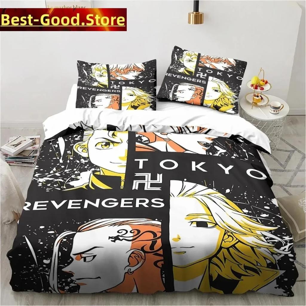 Anime Tokyo Revengers Ryuguuji Ken Sano Manjiro Set Biancheria da Letto Stampa Con Federa Copripiumino Singolo Matrimoniale Queen King Size