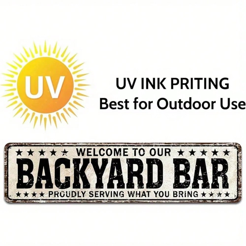

Tin Metal Wall Art Retro Outdoor Yard Sign Home Garden Bar Decor 40x10 різнокольоровий