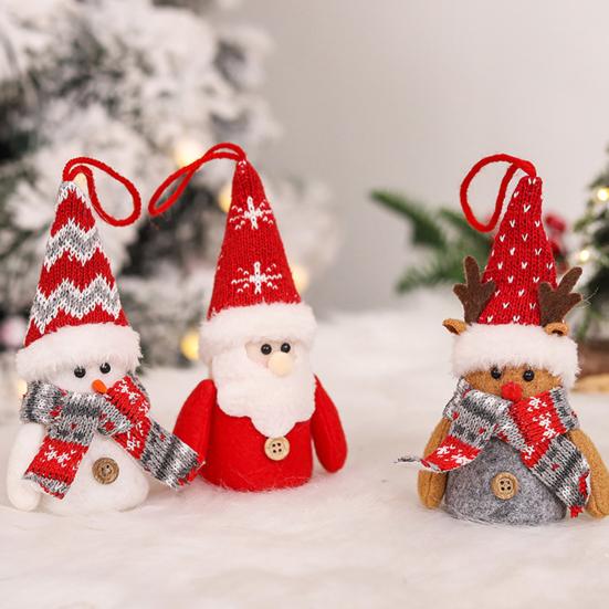 Christmas Gnome Hanging Ornaments with Lights Handmade Snowman Gnome Figurine Hanging Home Decorations for Shelf Table Fireplace Christmas Tree