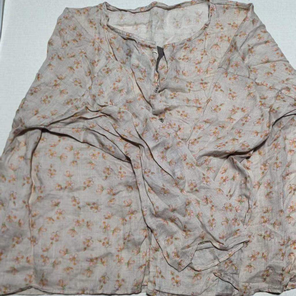 SN56 Versatile Crew Neck Ramie Cardigan - Summer Sun Protection, Solid Color, Drop Shoulder.