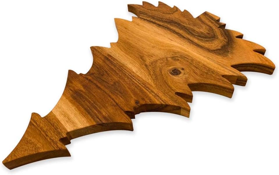 Tăierea lemnului de salcâm organic tăiat măcelar bloc pentru bucătărie, brânză, carne, legume, fructe și salată (Tablă de Moș Crăciun 14"L x 12"W)