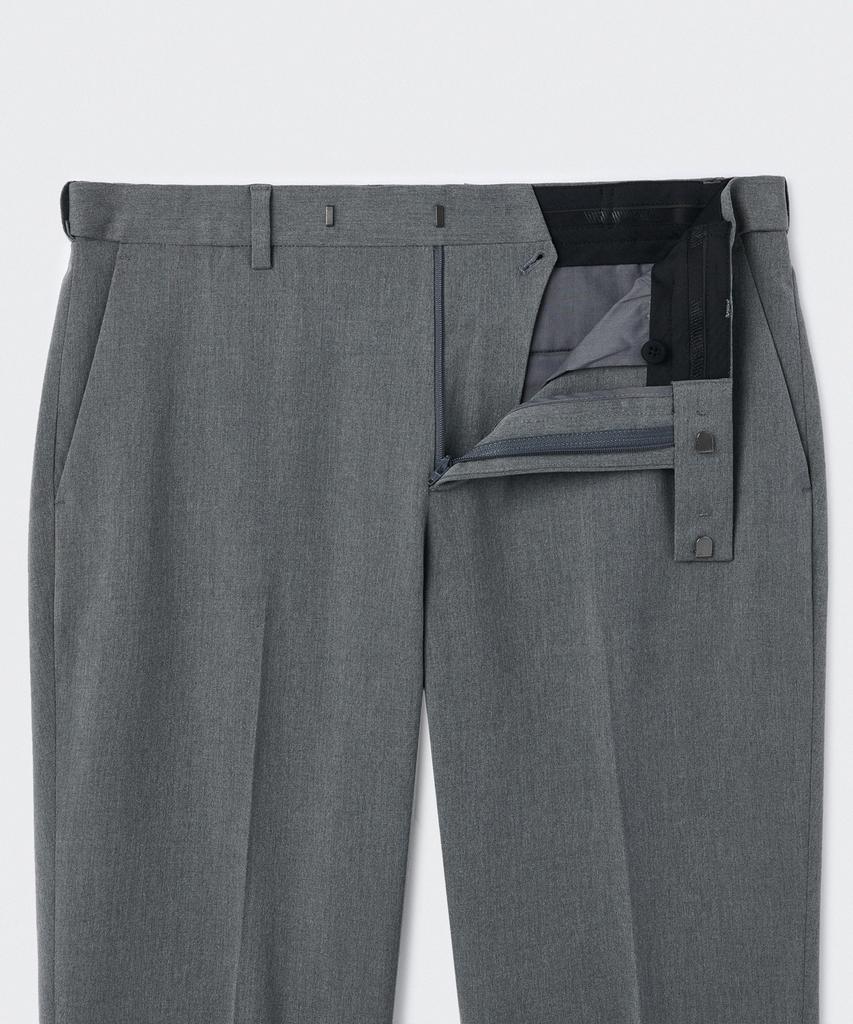 MUSINSA STANDARD Relaxed Tapered Hidden Banding Crop Slacks [Melange Gray]