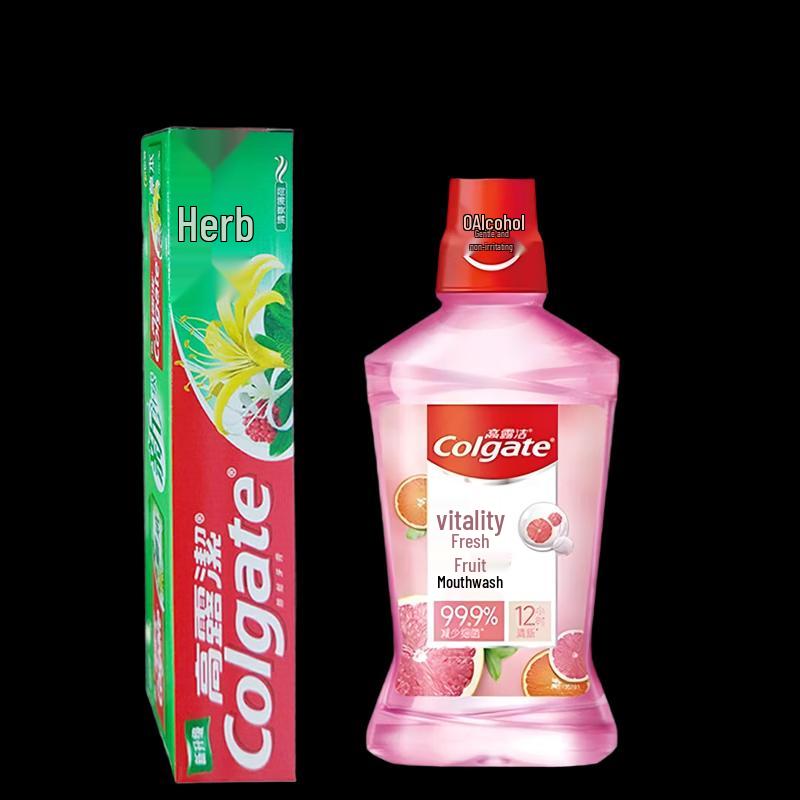 Colgate Herbal Toothpaste & Fresh Fruit Mouthwash Set
