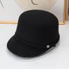 Niche Designer Woolen Hat Women's Autumn and Winter British Top Hat Casual Cap Knight Equestrian Hat