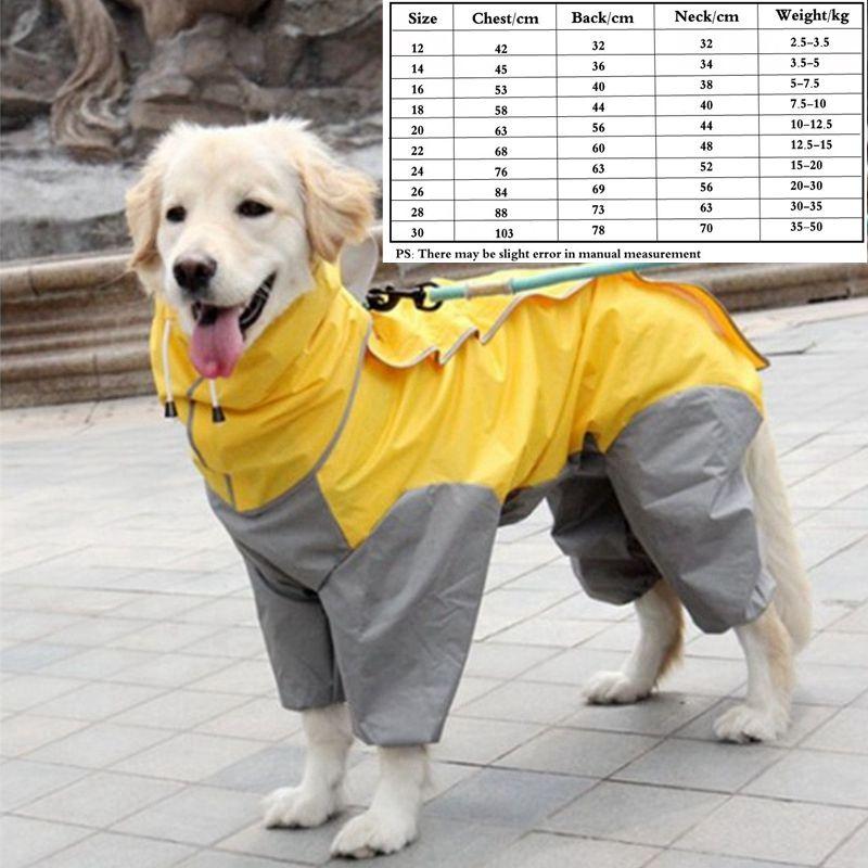 Großer Haustier Hunderegenmantel Wasserdichte Regenkleidung Overall Für Große Mittlere Kleine Hunde Golden Retriever Outdoor Haustierbekleidung Mantel