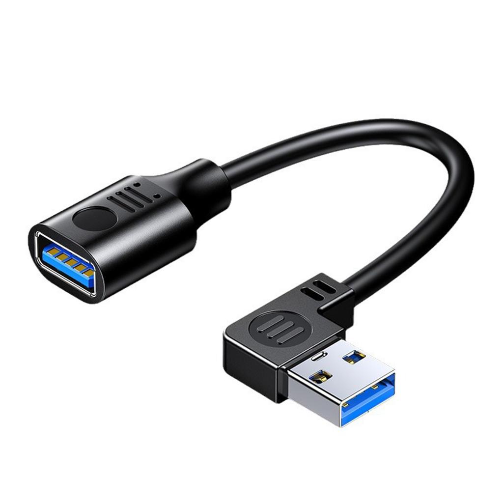 90 Degree USB3.0 Extension Cable Portable Male to Female Extender Cord Support 5Gbps Data for USB Fan/Printer/Lamp