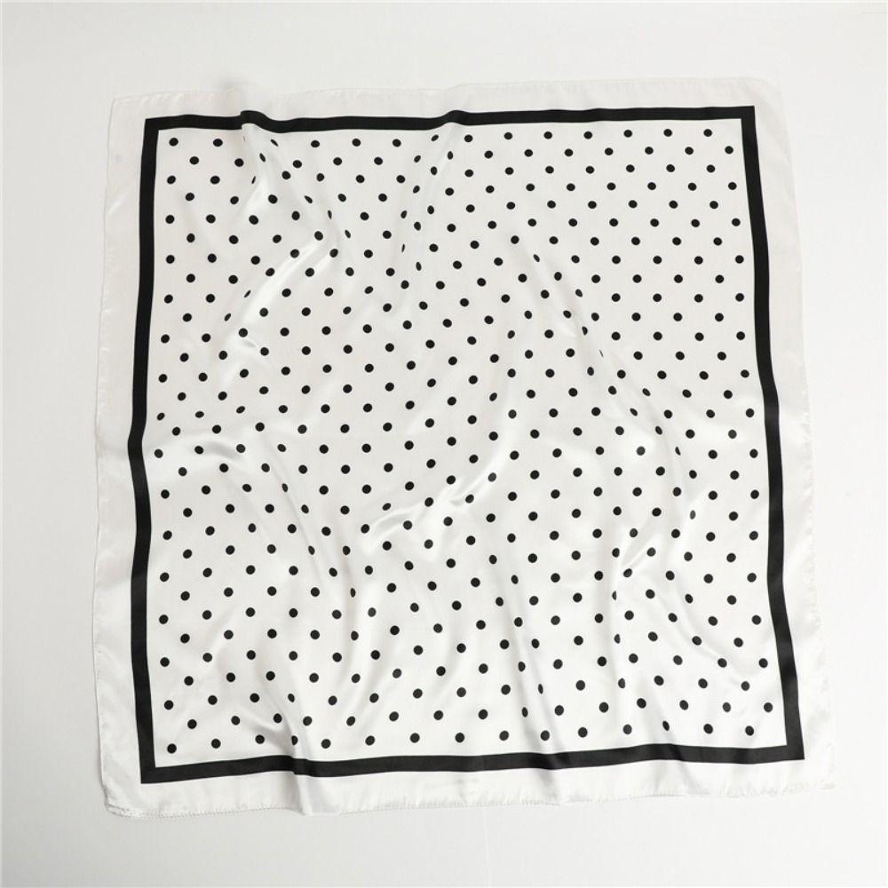 90X90CM Square Scarf Dot Printed Imitation Silk Scarfs High Quality Femme Turban  Bag Accessories