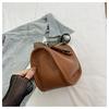 Top-Grain Leather Saddle Crossbody Bag for Women, Large Capacity Genuine Leather Shoulder Purse