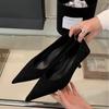 2025 Autumn and Winter New Pointed Thin High Heel Suede Shallow Mouth Foot Cover Versatile OL Professional Women's Single Shoes