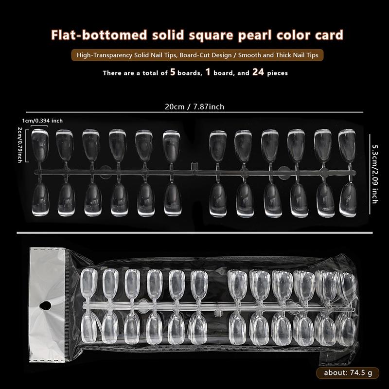 120/320Pcs Clear Solid Oval Triangle Square Shape Nail Tools Nail Table Color Card Display DIY Manicure Nail Tips Practice Tools