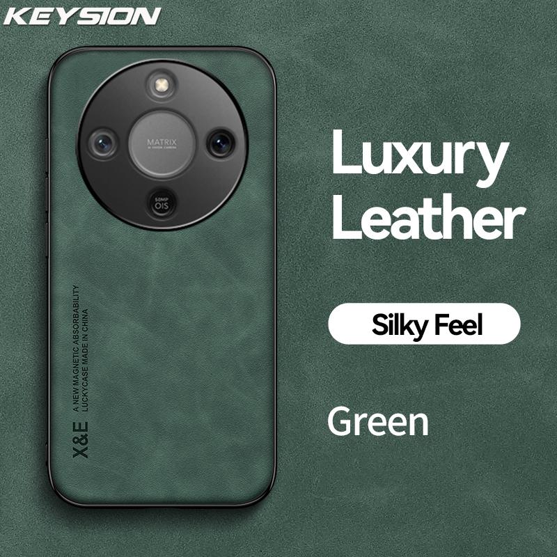 

KEYSION Роскошный ретро чехол из ПУ кожи для HONOR X9d 5G Мягкий силикон+ПК Ударопрочная задняя крышка для телефона Huawei Magic 8 Lite for Honor X9d зелёный