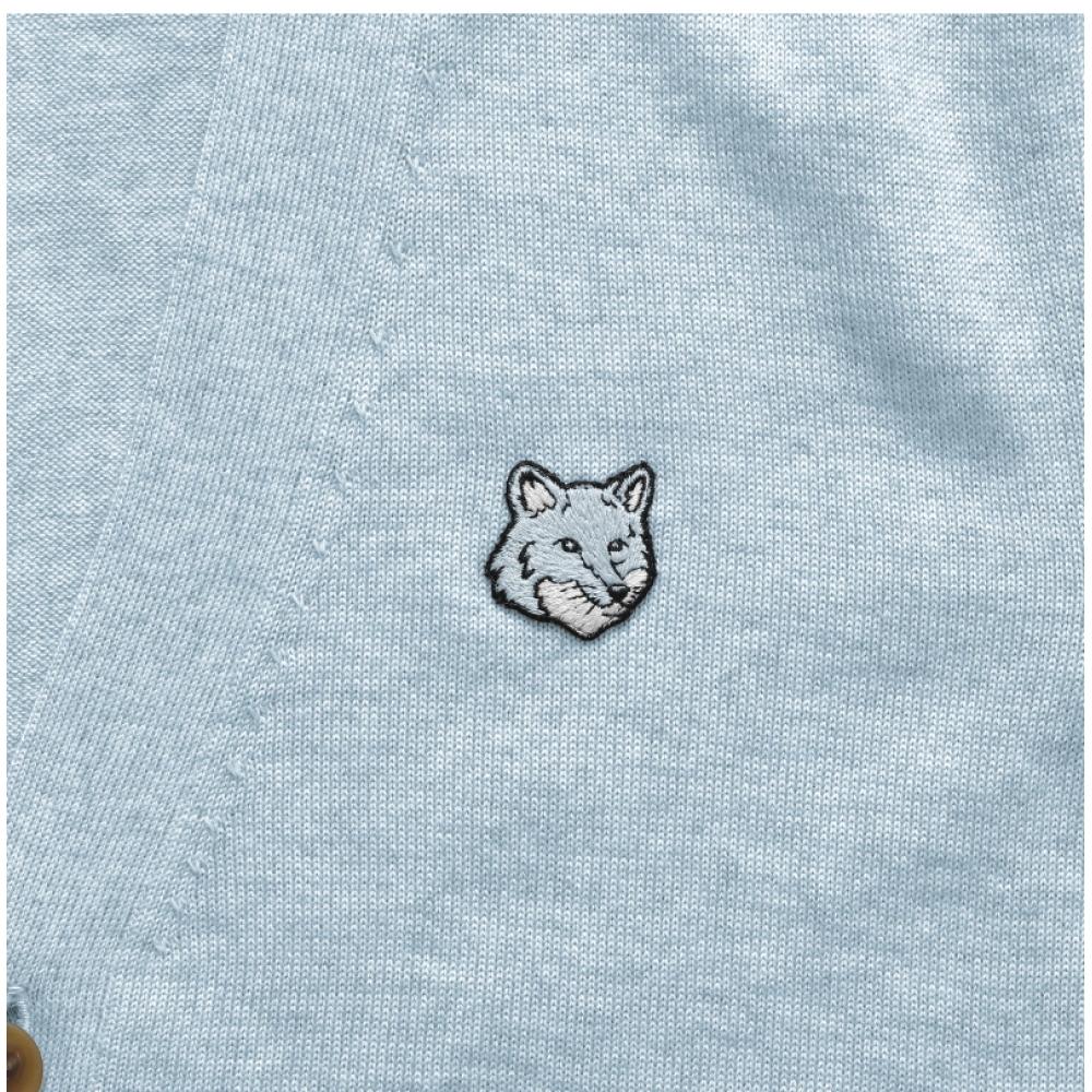 MaiSon KitSune Mm00509kt1036 H410 Bold Fox Head Patch V Neck Men S Cardigan