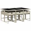 VidaXL Garden Dining Set and Cushions 7 Pcs Light Grey Rattan 3278038