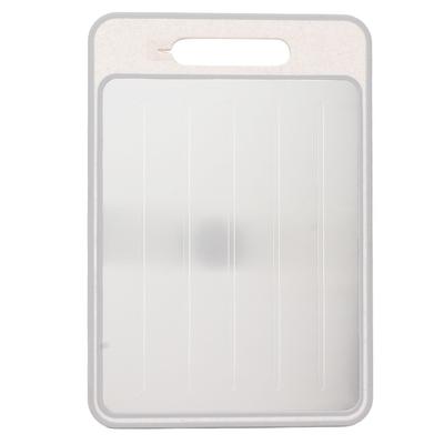 Defrosting Cutting Board Double Sided Chopping Board with Knife Sharpener for Kitchen Cooking Khaki