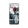 Černé TPU pouzdro pro Samsung Galaxy A50 50S A30S A10 A01 A11 A21S A31 A41 A51 A71 M21 M30S S10 LITE Červený motýl na květu růže