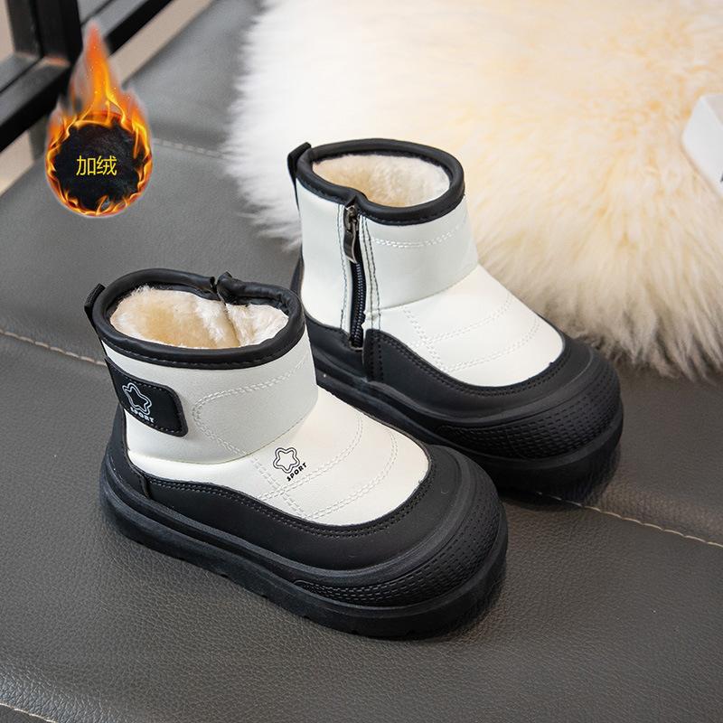 

Детские зимние сапоги 2025 новые бархатные теплые хлопковые туфли большого размера для девочек, зимняя обувь для мальчиков, водонепроницаемые утолщенные хлопковые сапоги 32-37 yards, 6 pairs in one hand чёрный