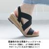 Heel Rubber Fit Sandals Relax Sandals M Black [Sesto] 3.5cm Women's AHS7901-BLK-M