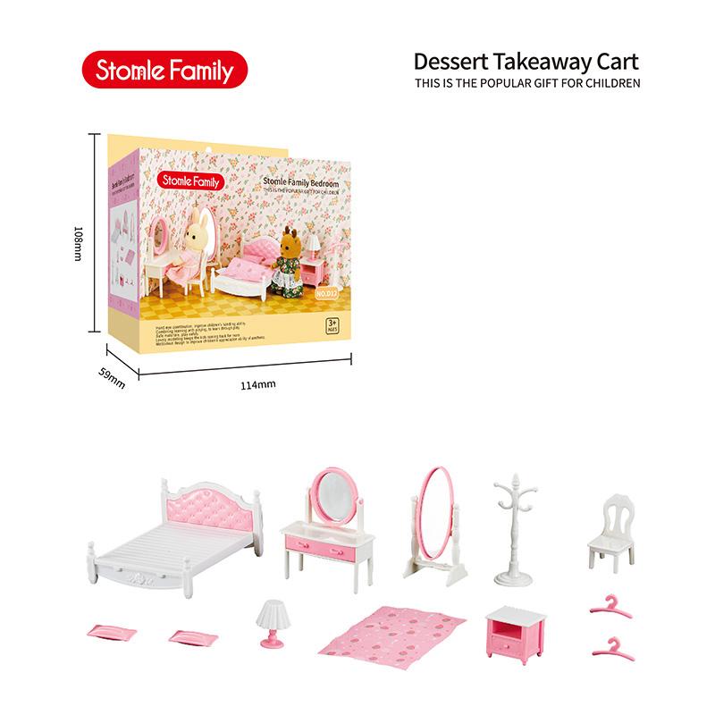 New Forest Animal Outdoor Station Wagon School Bus Set DIY Simulation Furniture Girl Play House Toys Kid Birthday Gift