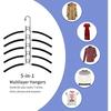 5 In 1 Anti Slip Metal Sweater Coat Hangers,Multi Layers Wardrobe Clothes Rack,Heavy Space Save Blouse Closet Storage Organizer