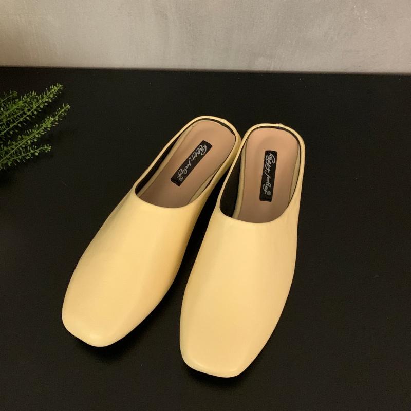 Bailamos Brand Women  Slippers Square Toe Sandals Mules Slippers Slides Women Simple Slippers Comfortable Office Mule Shoes Muje