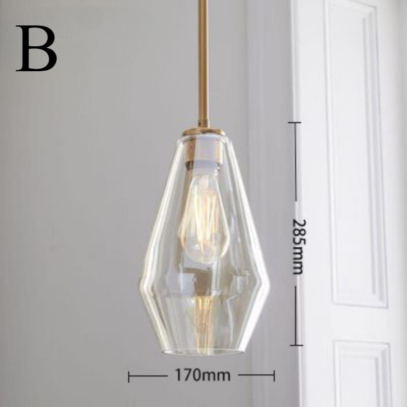 Modern Minimalist Coffee Shop Designer Creative Bar Counter, Living Room Lights, Dining Room Electroplated Champagne Gold Glass Pendant Light