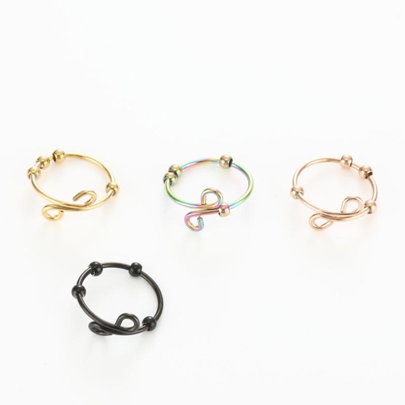 Mindfulness Breathing Necklace Opening Rings Stainless Steel Pendant Necklace Great for Meditation Practice Harmonies