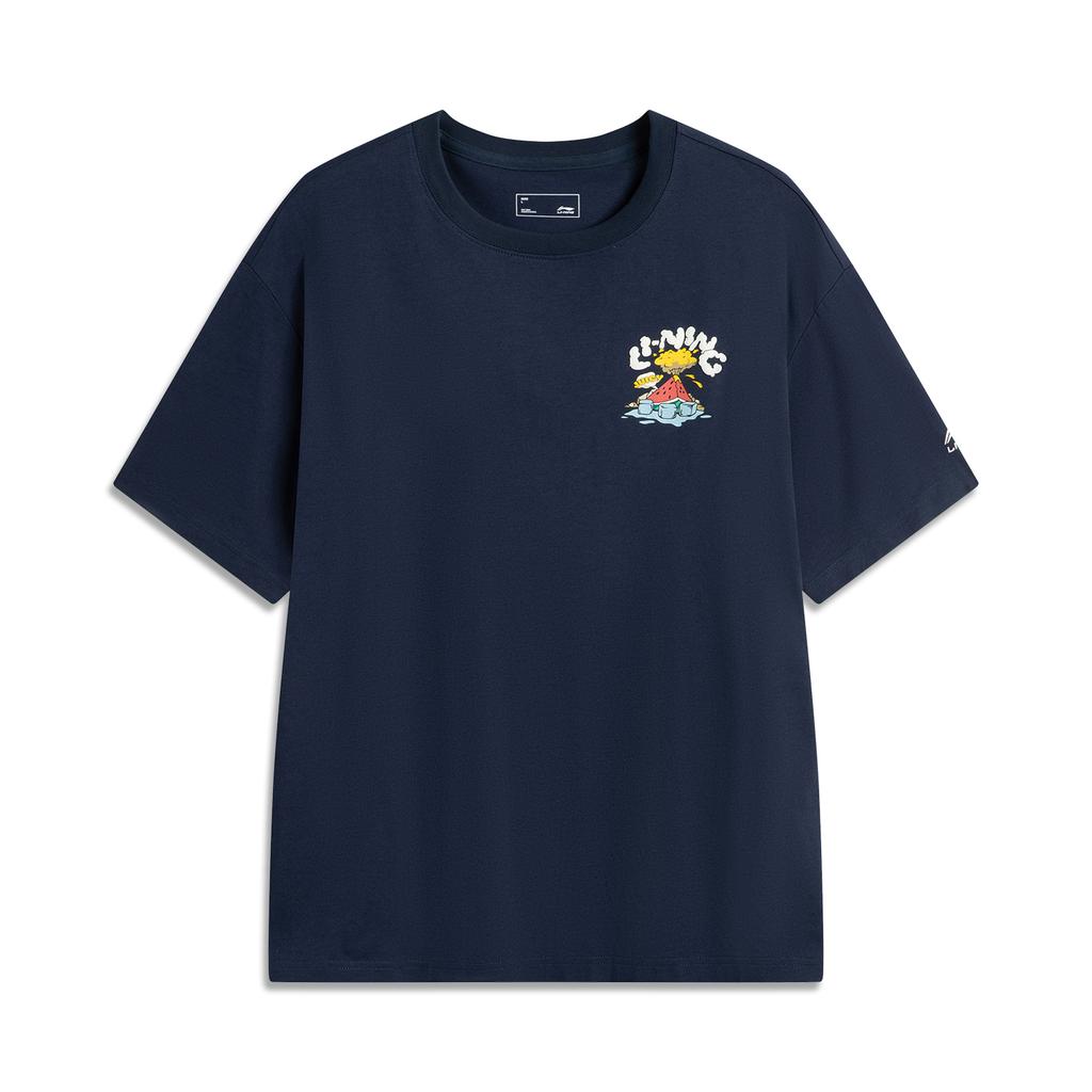 Li-Ning Casual Simple Solid Color Round Neck Pullover Ice Silk Quick Dry Cool Feeling Summer Short Sleeve T-Shirt Men T-Shirts AHSV363-3