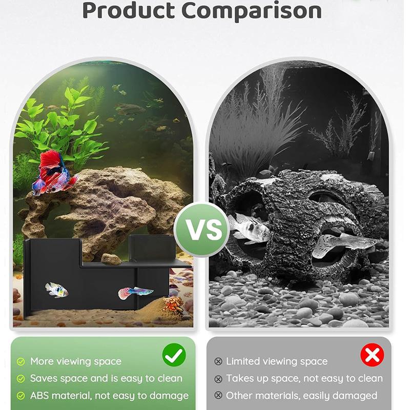 Abs Aquarium Cave Corner Tunnel Widened Non-Slip Bottom Stepped Aquarium Tunnel Aquatic Decorations Accessories