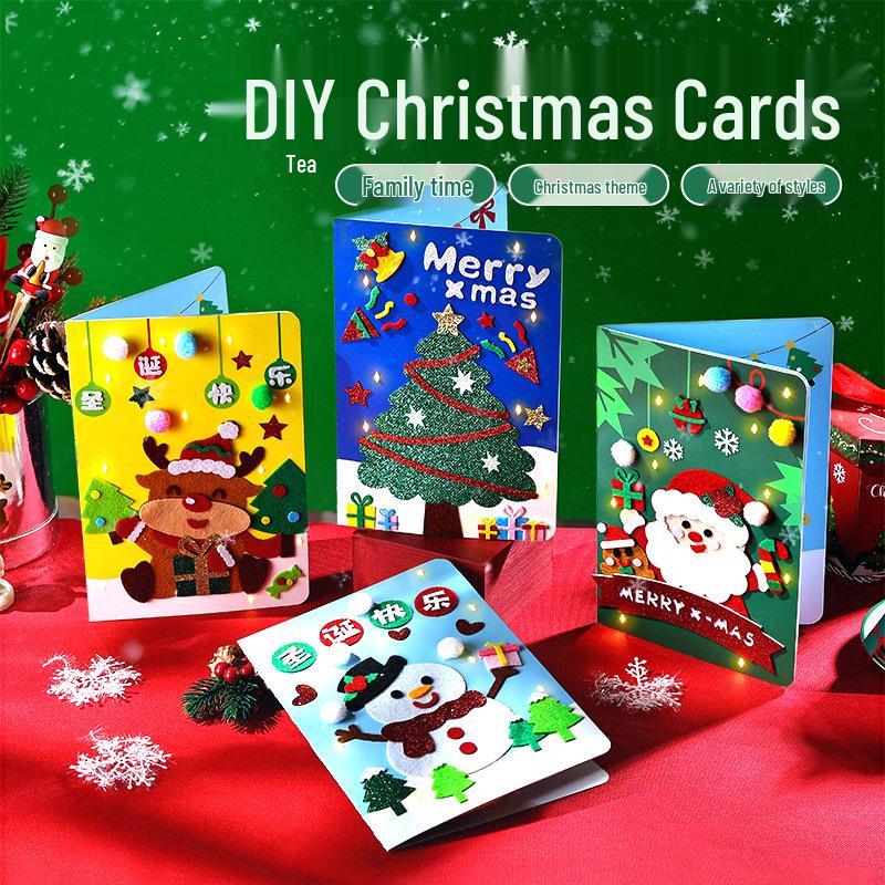 DIY-Weihnachtskarten-Set für Kinder - Kreative handgefertigte Grußkarten-Zubehör