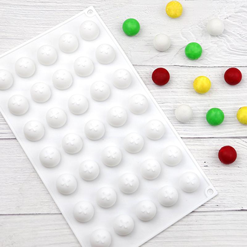 35 Holes Round Silicone Mold For Baking 3D Sphere Ball Mousse Cake Mould Chocolate Truffle Dessert Bakeware Decorating Tools