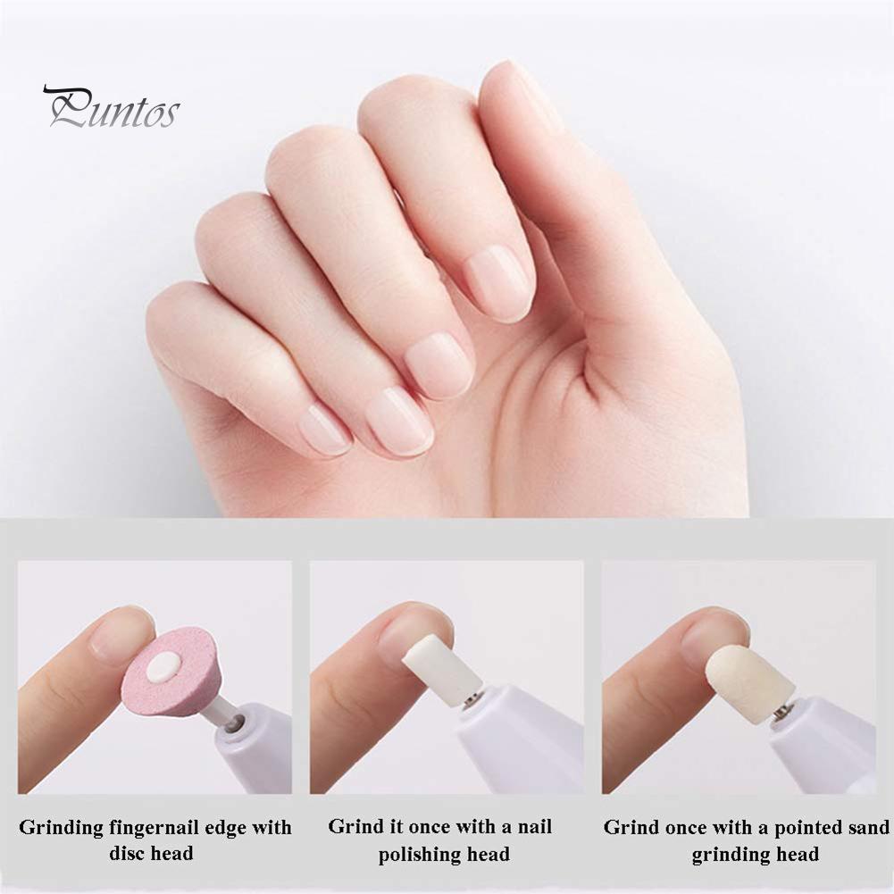 Puntos Tragbares elektrisches Nagelpoliergerät Maniküre-Werkzeug mit 5 Schleifbohrern