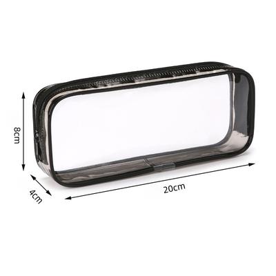 Kawaii Transparent Pencil Case Large Capacity Waterproof Pen Box for Girls Cosmetic Bag Stationery Office School Supplies