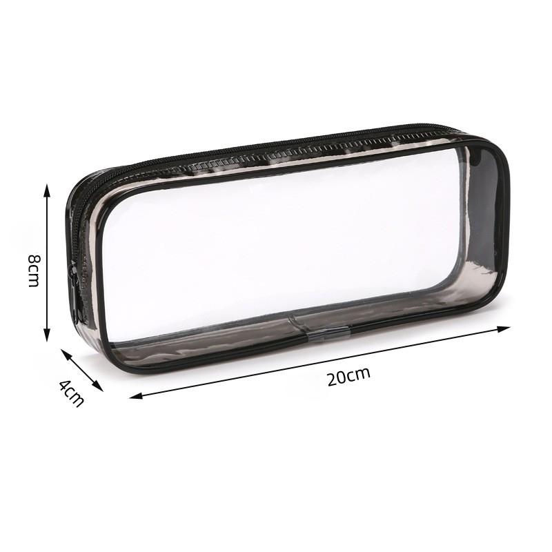 Kawaii Transparent Pencil Case Large Capacity Waterproof Pen Box for Girls Cosmetic Bag Stationery Office School Supplies