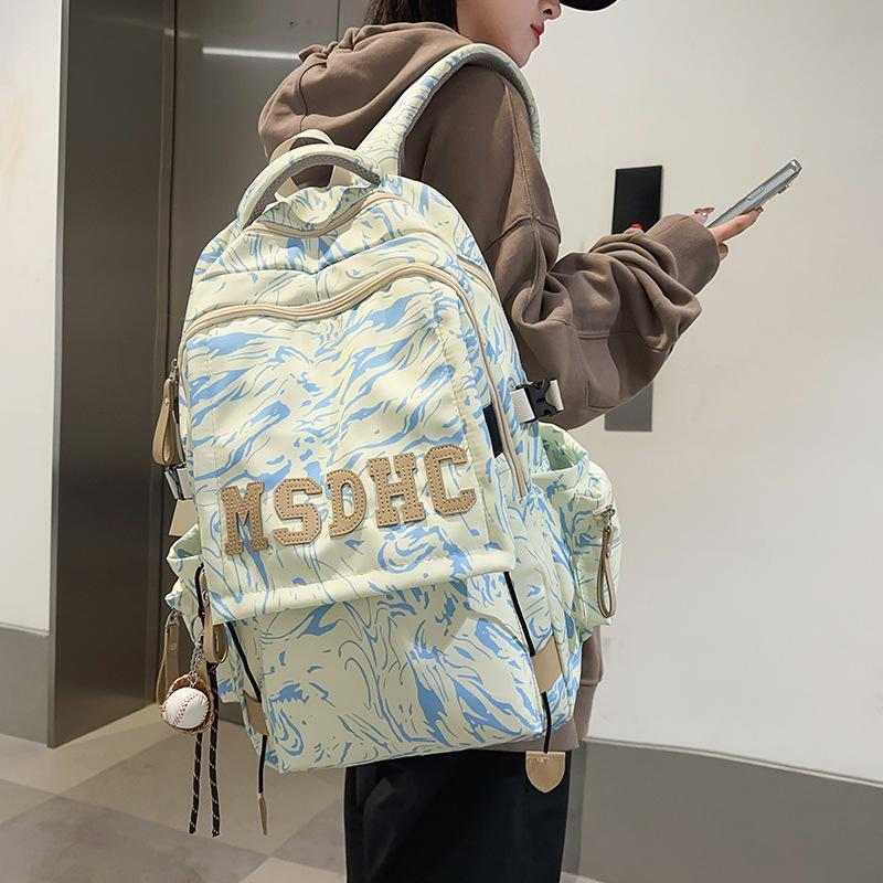 

Рюкзак для старшеклассников, мужской, с граффити, для студентов колледжа, школьный, женский, повседневный, простой, универсальный рюкзак бежевый