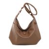 Solid Color Soft Leather Shoulder Crossbody Bag For Women Large Capacity Leisure Shopping Handbag Diagonal Pack Vintage Hobo Bag