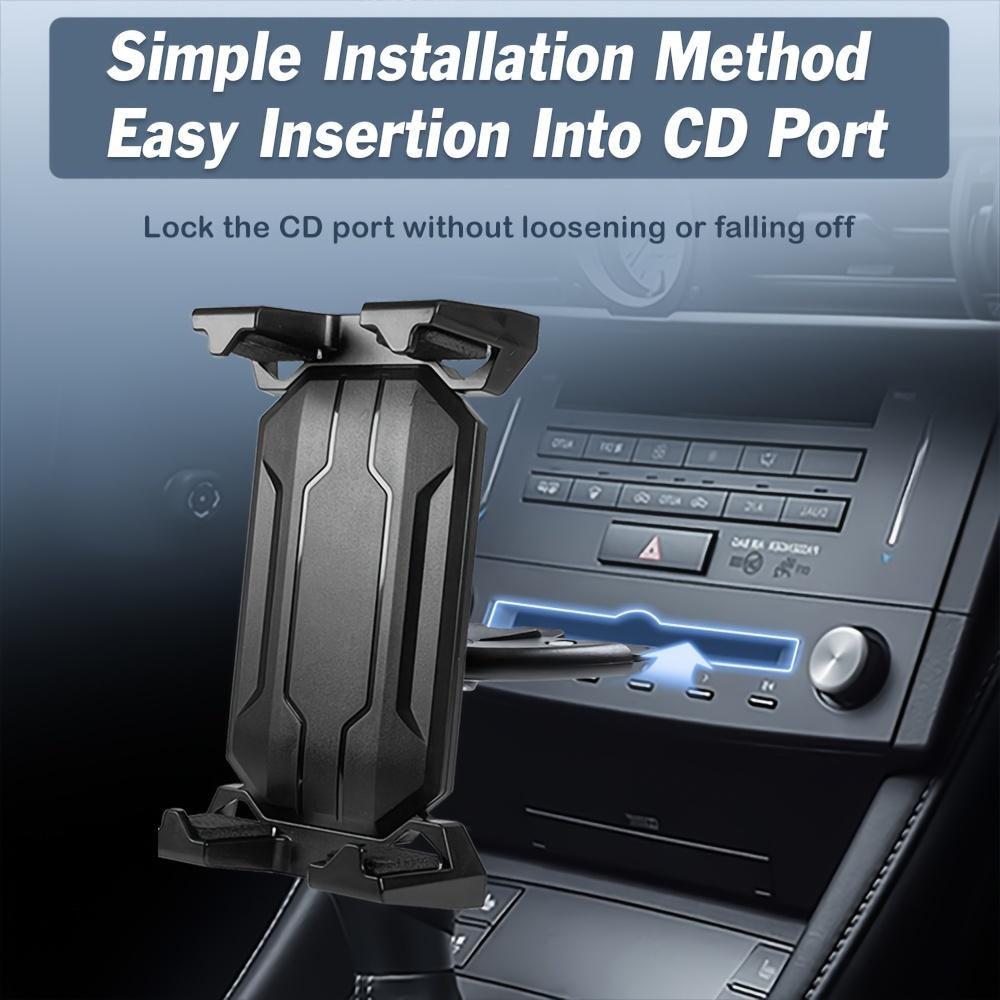 Car Phone Holder for CD Slot 4-11 In, Universal 360° Rotating CD Slot Tablet Mount Car Stand Compatible with Galaxy Tab
